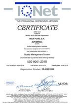 Certificado AENOR ISO-9001 Certificado AENOR ISO-9001